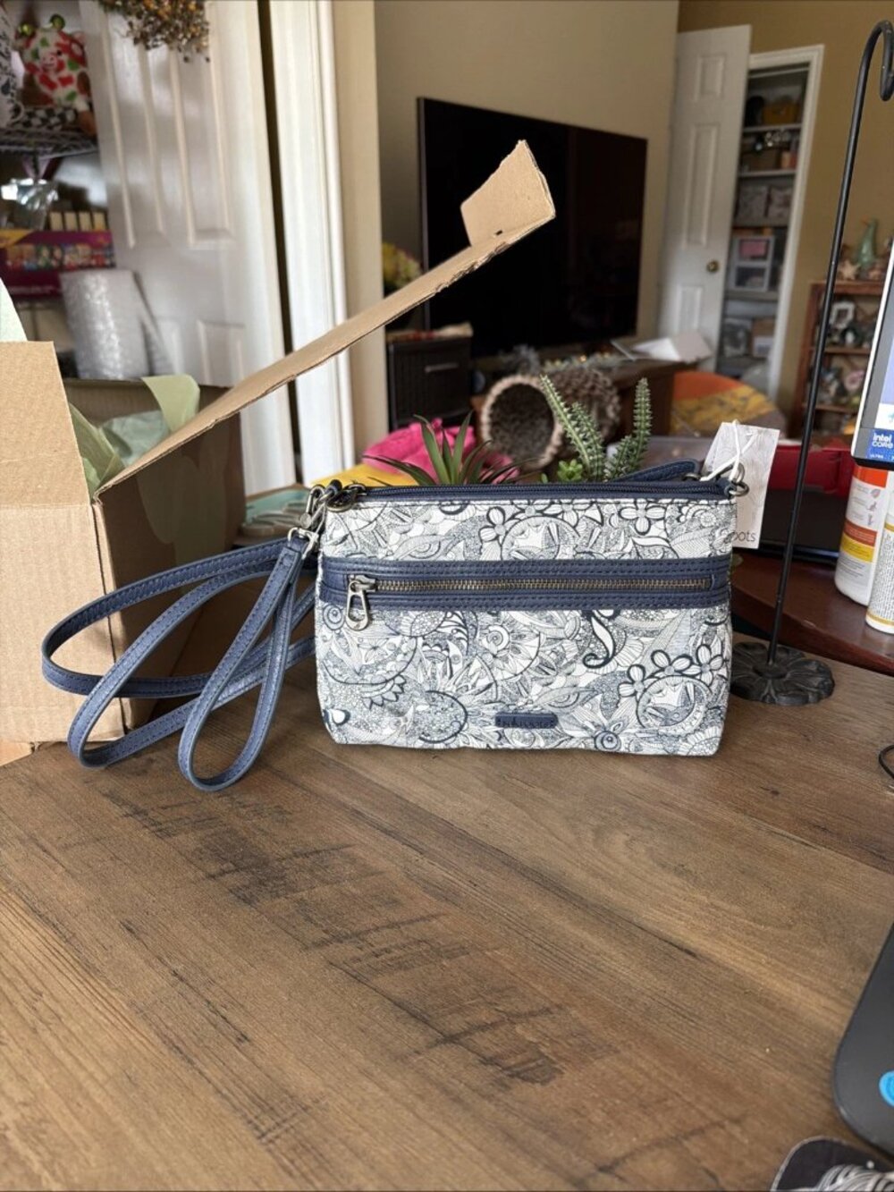 Sakroots Women's Campus Mini Crossbody - Navy Blue - NWT